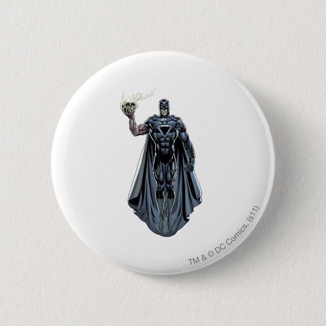 Bóton Redondo 5.08cm Mão preta com crânio 2 (Frente)