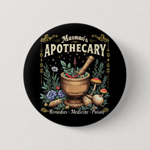 Bóton Redondo 5.08cm Maomaos Apothecary Fantasy Herbal Potion Art