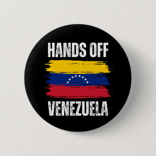 Bóton Redondo 5.08cm Mãos Fora da Venezuela