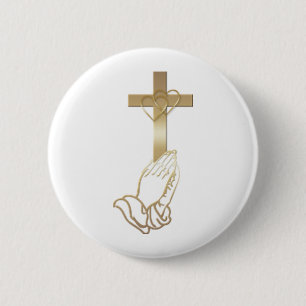 Bóton Redondo 5.08cm Mãos Praying