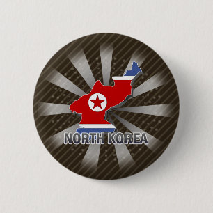 Bóton Redondo 5.08cm Mapa 2,0 da bandeira da Coreia do Norte