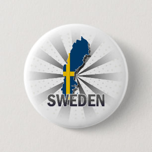 Bóton Redondo 5.08cm Mapa 2,0 da bandeira da suecia