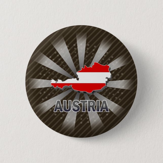 Bóton Redondo 5.08cm Mapa 2,0 da bandeira de Áustria (Frente)
