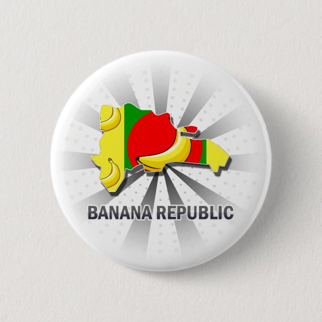 Bóton Redondo 5.08cm Mapa 2,0 da bandeira de Banana Republic (Frente)