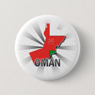 Bóton Redondo 5.08cm Mapa 2,0 da bandeira de Oman