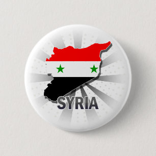 Bóton Redondo 5.08cm Mapa 2,0 da bandeira de Syria