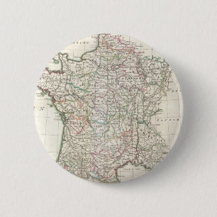Bóton Redondo 5.08cm Mapa Antigo da França (1771)