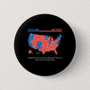 Bóton Redondo 5.08cm Mapa da Academia de Resultados da Eleição Presiden