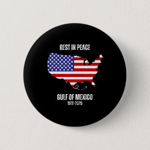 Bóton Redondo 5.08cm Mapa da América Golfo do México Presidente Golfo d