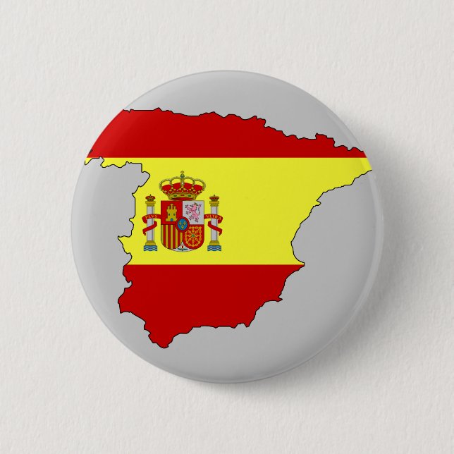 Bóton Redondo 5.08cm Mapa da bandeira da espanha (Frente)