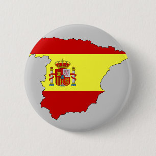 Bóton Redondo 5.08cm Mapa da bandeira da espanha