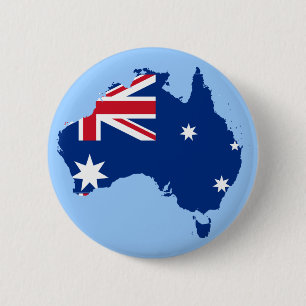 Bóton Redondo 5.08cm mapa da bandeira de Austrália