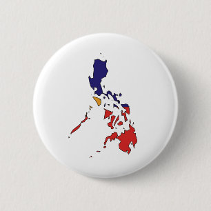 Bóton Redondo 5.08cm Mapa da bandeira de Filipinas sem redução
