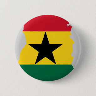 Bóton Redondo 5.08cm Mapa da bandeira de Ghana