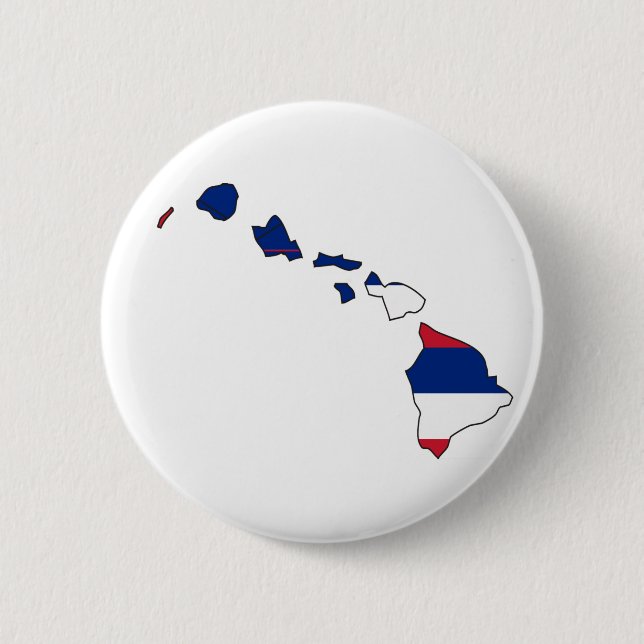 Bóton Redondo 5.08cm Mapa da bandeira de Havaí (Frente)