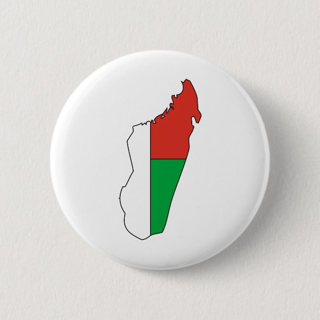 Bóton Redondo 5.08cm Mapa da bandeira de Madagascar sem redução (Frente)