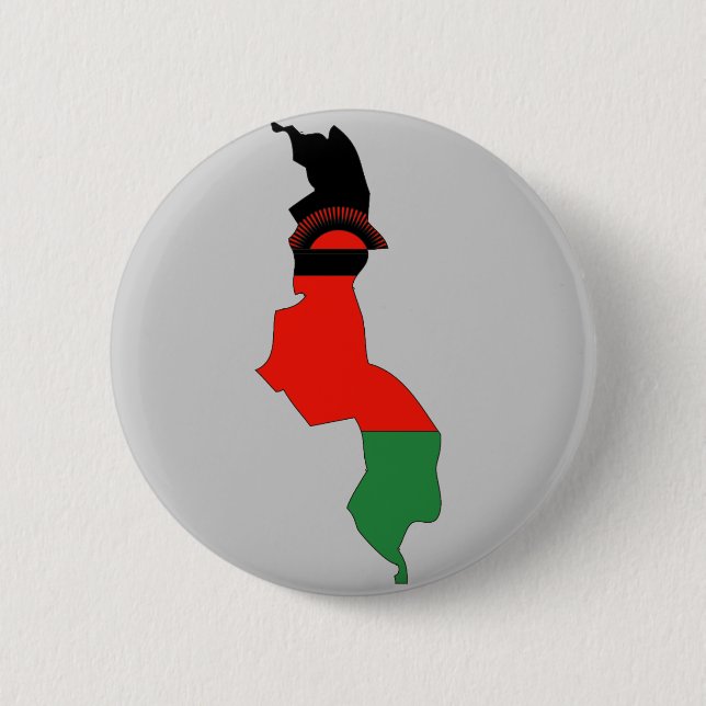 Bóton Redondo 5.08cm Mapa da bandeira de Malawi (Frente)