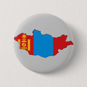 Bóton Redondo 5.08cm Mapa da bandeira de Mongolia