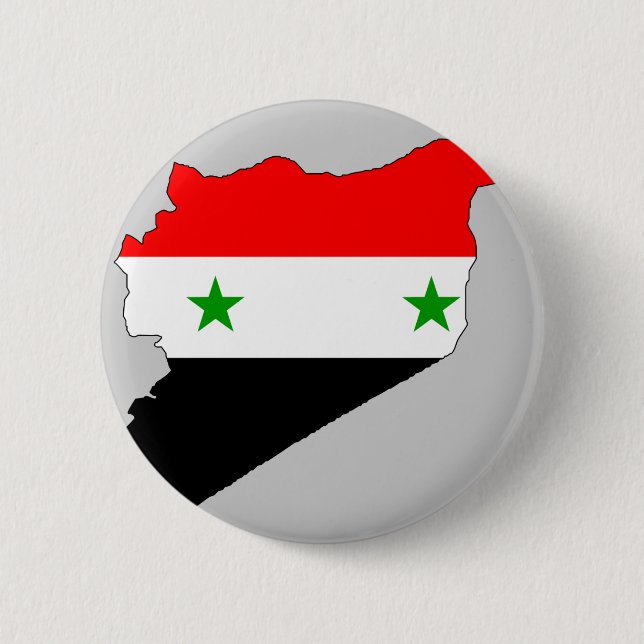 Bóton Redondo 5.08cm Mapa da bandeira de Syria (Frente)