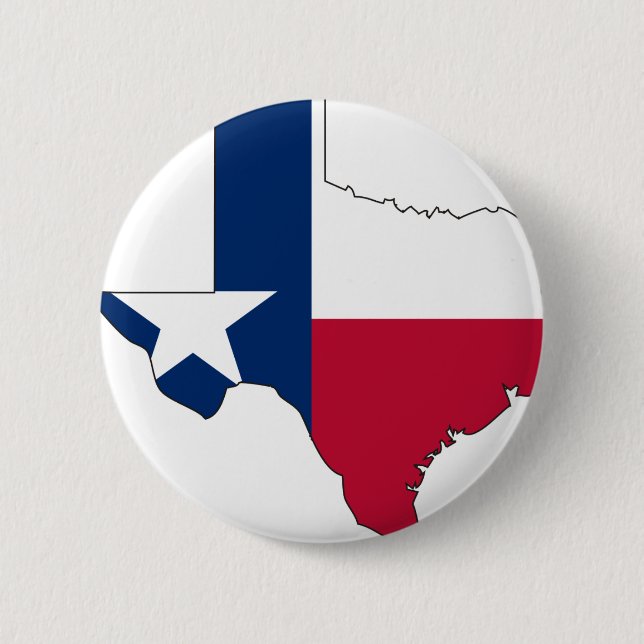 Bóton Redondo 5.08cm Mapa da bandeira de Texas (Frente)