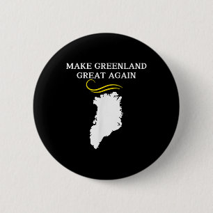 Bóton Redondo 5.08cm Mapa da Groenlândia com Cabelo Trump