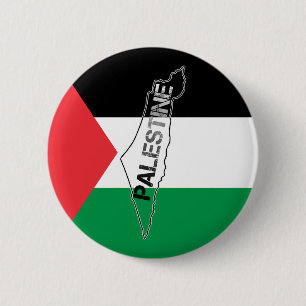 Bóton Redondo 5.08cm Mapa da Palestina Livre sobre a Bandeira da Palest