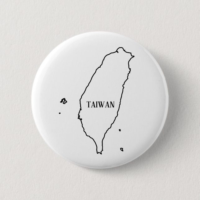 Bóton Redondo 5.08cm Mapa de Contorno de Taiwan (Frente)