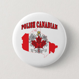 Bóton Redondo 5.08cm Mapa de Sinalizador do Canadá Polonês