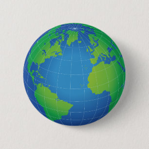Bóton Redondo 5.08cm Mapa do globo do mundo