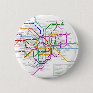 Bóton Redondo 5.08cm Mapa do metro de Tokyo