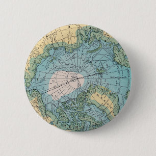 Bóton Redondo 5.08cm Mapa do vintage do ártico