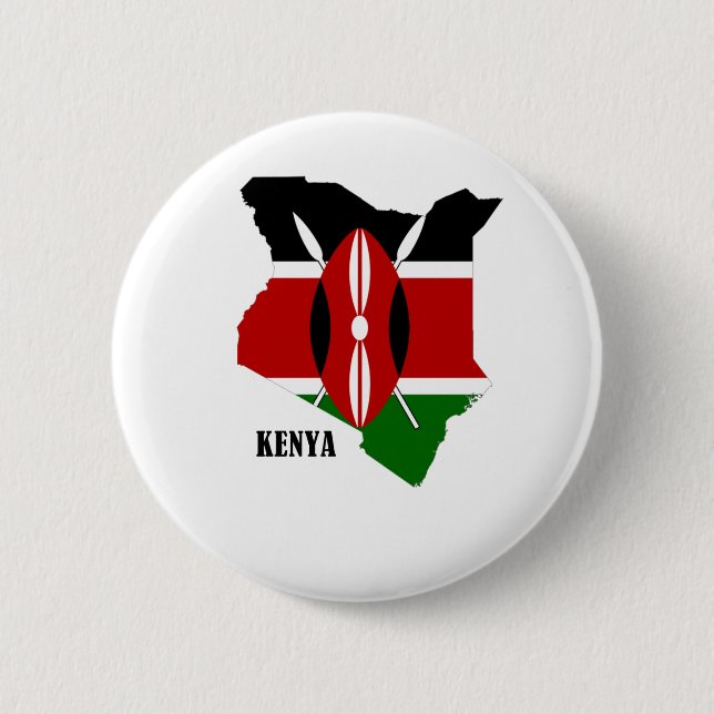 Bóton Redondo 5.08cm Mapa e bandeira do Kenyan (Frente)