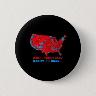 Bóton Redondo 5.08cm Mapa Eleitoral 2024 Merry Christmas Trump