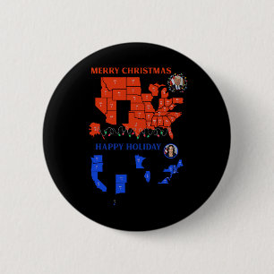 Bóton Redondo 5.08cm Mapa Eleitoral 2024 Merry Christmas Trump Landslid