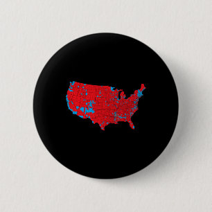 Bóton Redondo 5.08cm Mapa Eleitoral 2024 Red Trump Vance Derrota Blue K