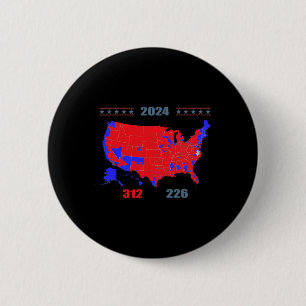 Bóton Redondo 5.08cm Mapa Eleitoral 2024 Trump 312 Red 2024 Res Eleitor
