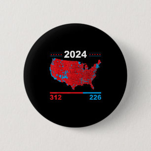 Bóton Redondo 5.08cm Mapa Eleitoral Trump 312 Red 2024 Resultados Eleit