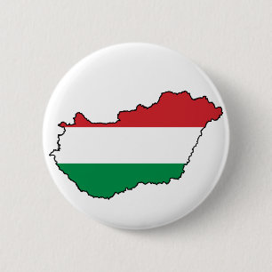 Bóton Redondo 5.08cm Mapa HU da bandeira de Hungria