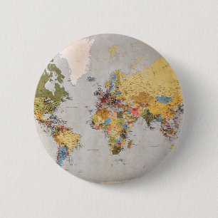 Bóton Redondo 5.08cm mapa mundial