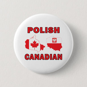 Bóton Redondo 5.08cm Mapas canadianos poloneses