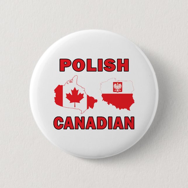 Bóton Redondo 5.08cm Mapas canadianos poloneses (Frente)