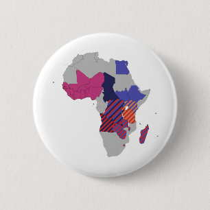Bóton Redondo 5.08cm Mapear continente político-geográfico africano