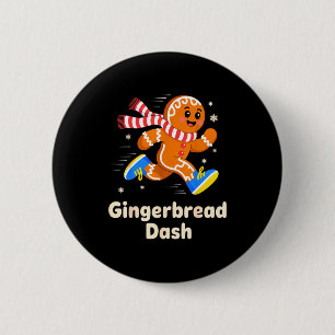 Bóton Redondo 5.08cm Maratona de Natal Gingerbread Corrida Corredor Xma