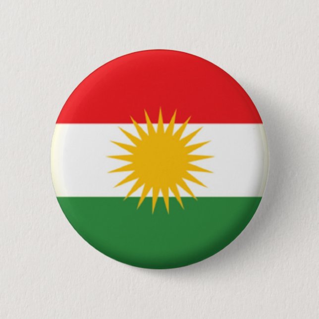 BÓTON REDONDO 5.08CM MARCA NOVA! - CRACHÁ TRASEIRO DO KURDISTAN (Frente)