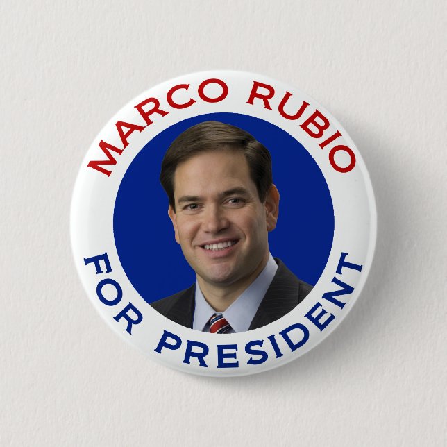 Bóton Redondo 5.08cm Marco Rubio para o presidente (Frente)