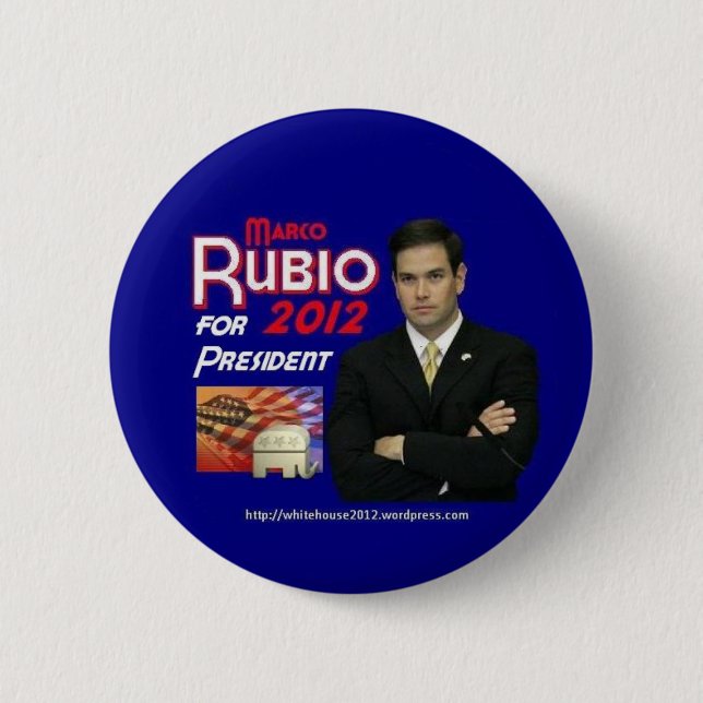 Bóton Redondo 5.08cm Marco Rubio para o presidente (Frente)