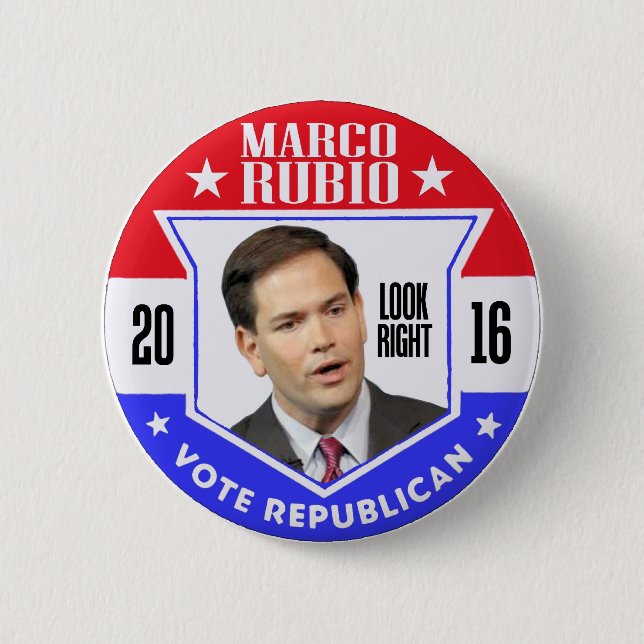 Bóton Redondo 5.08cm Marco Rubio para o presidente 2016 (Frente)