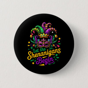 Bóton Redondo 5.08cm Mardi Gras Deixou Os Shenanigans Começar Homens Mu