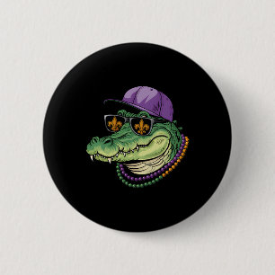 Bóton Redondo 5.08cm Mardigator Alligator Bruh Mardi Gras Costume Teens