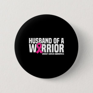 Bóton Redondo 5.08cm Marido De Um Guerreiro Cancer De Fita Rosa Awa